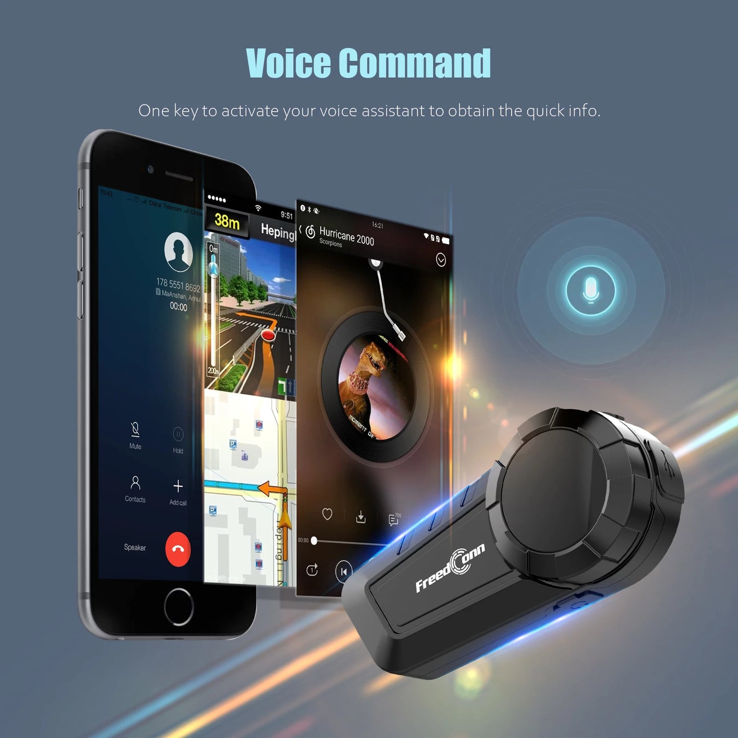Intercom Moto Bluetooth Étanche - Communication Rider à Rider + Musique & GPS