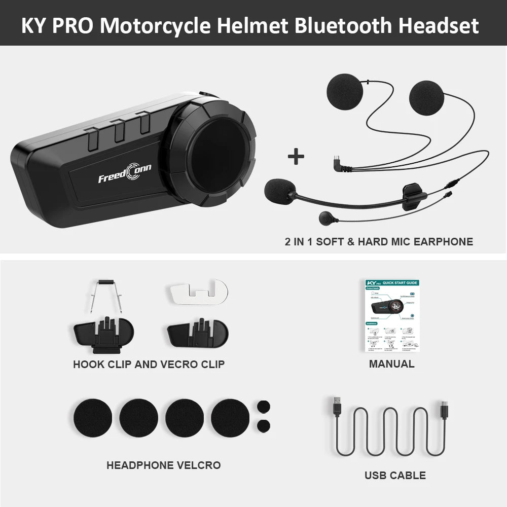 Intercom Moto Bluetooth Étanche - Communication Rider à Rider + Musique & GPS