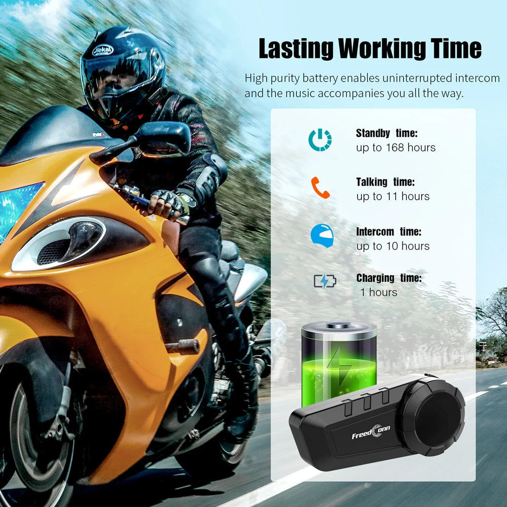 Intercom Moto Bluetooth Étanche - Communication Rider à Rider + Musique & GPS